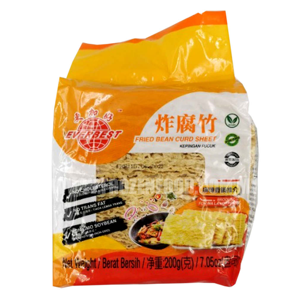 EVERBEST FRIED BEAN CURD SHEET (200GM) 炸豆技片(7cmX11cm) Frozen Food