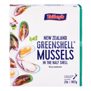 KANIKA NZ TALLEY'S HALF SHELL GREEN MUSSELS (907G)