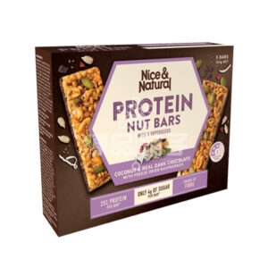 NICE & NATURAL PROTEIN NUT BAR CNUT DARK CHOCO RASP (165G)