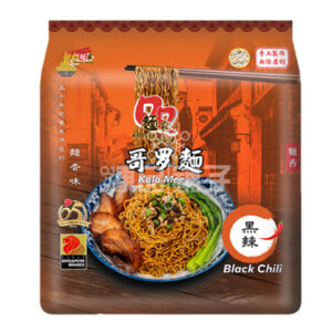 QQ NOODLE HOUSE KOLO MEE BLACK CHILI 哥罗面-黑辣味 (5) (90G)